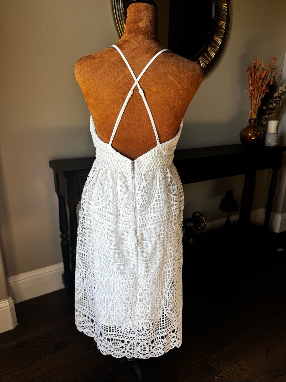 NWOT Bardot Versailles White Crochet Lace Midi Dress | Revolve LWD - Picture 4 of 13